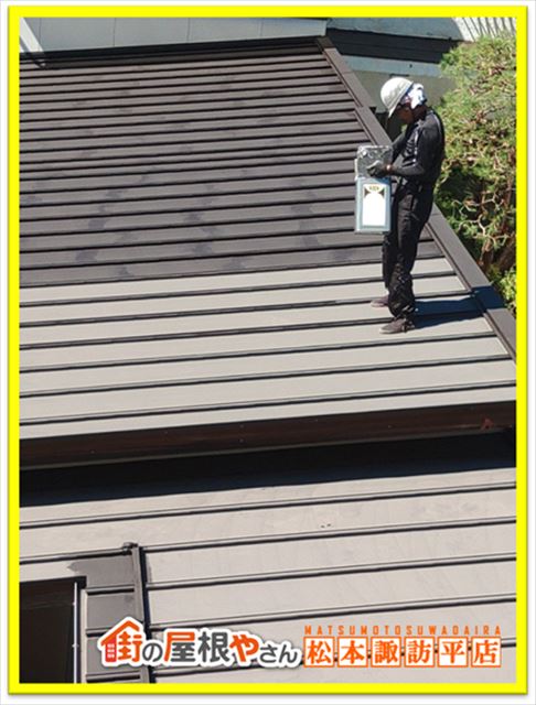 塩尻屋根塗装　下塗り